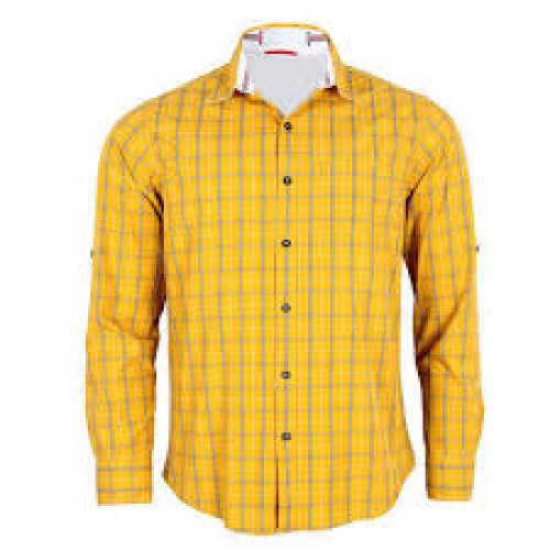 Yellow Casual Check Stylish Cotton Shirt