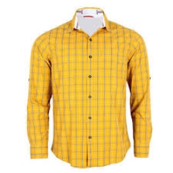 Yellow Casual Check Stylish Cotton Shirt